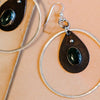 Jade Copper and Argentium Mixed Metal Hoop Earrings Earrings
