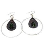 Jade Copper and Argentium Mixed Metal Hoop Earrings Earrings