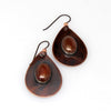 Matte Carnelian and Copper Teardrop Earrings Earrings