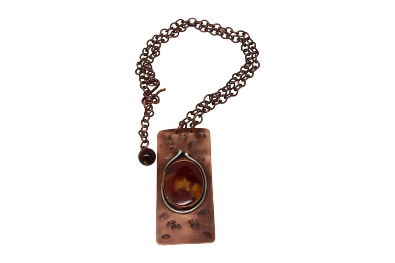 Mookaite Jasper Copper Pendant Necklace