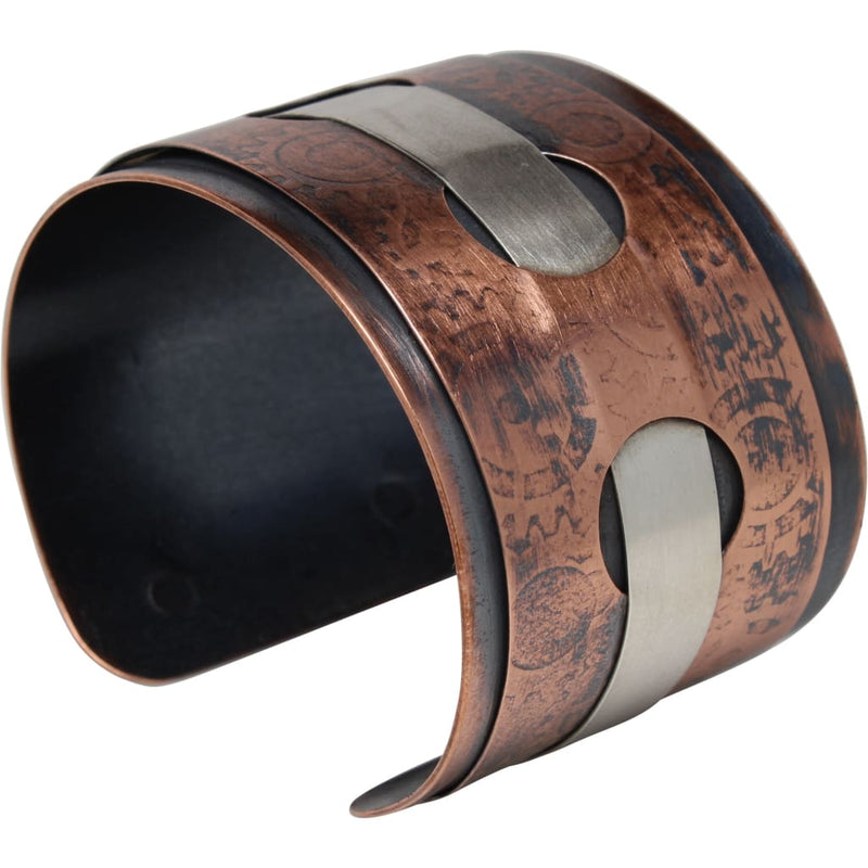 Mixed Metal Argentium Silver and Copper Cuff Bracelet Bracelets