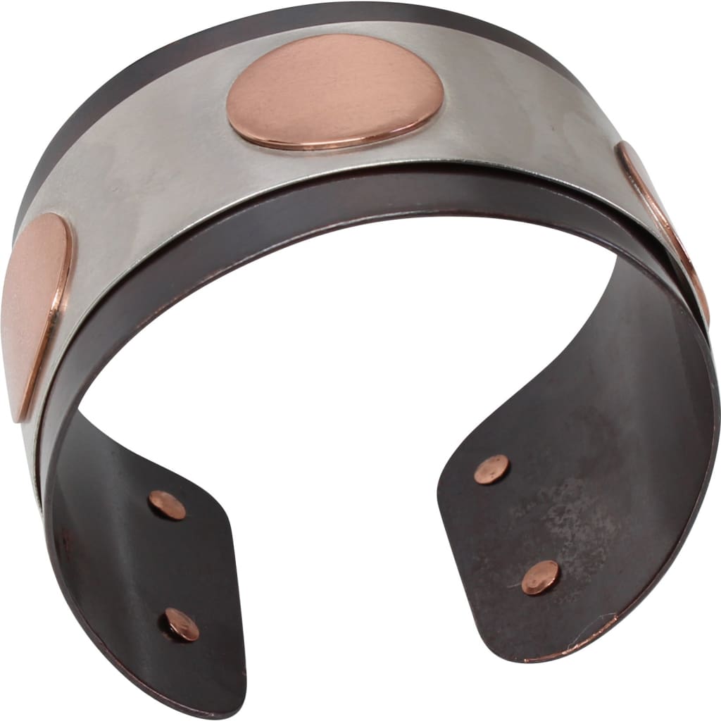 Mixed Metal Copper Dots Cuff Bracelet Bracelets