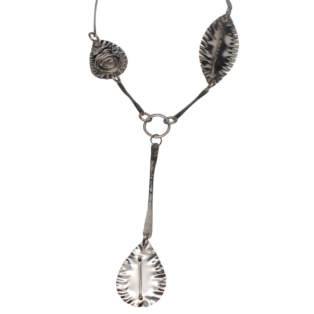 Silver Sheen Obsidian Mystic Moon Crystal Statement Necklace in Sterli