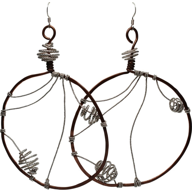 Oh The Drama Copper and Argentium Silver Big Hoop Earrings Earrings
