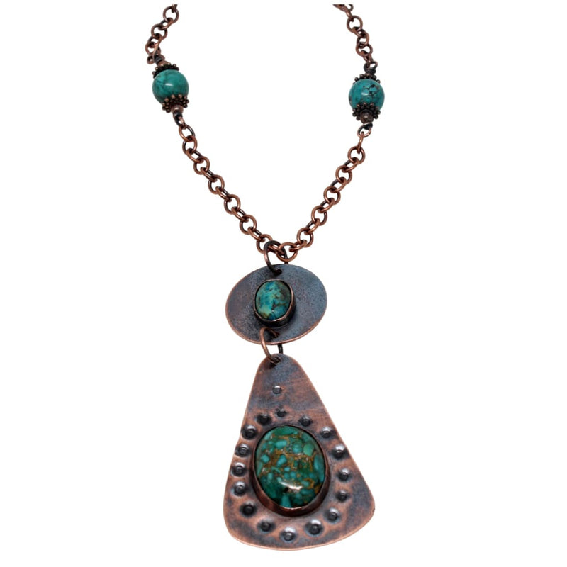 Turquoise and Copper Statement Necklace Necklaces