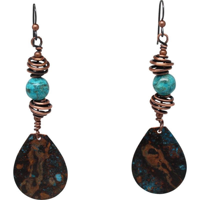 Turquoise Fiyah - The Long Version Earrings