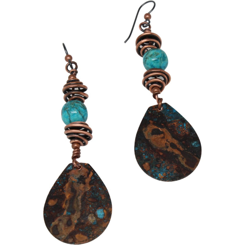 Turquoise Fiyah - The Long Version Earrings